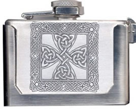 Celtic Belt buckle flask
